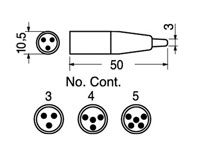 Conector mini-XLR Aéreo Macho 4 Polos - MXLR-4W