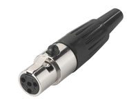 4 Pole Female Cable mini-XLR Connector - MXLR-4G