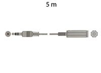 Jack 3.5 Stereo Male to Jack 3.5 Stereo Female Cable, 5 m - Golden - A-50G/5