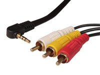 Jack 3.5 Male 4 Pole to 3 RCA Cable, 1.5 m - AV40-00001