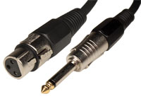 6.3 Mono Jack Male to 3 Pole XLR Male Cable - 10 m - WIR446