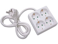 4 Socket Multi-Plug Adapter with Earthing Contact - square