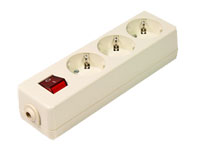 3 Socket Multi-Plug Adapter with Earthing Contact - Switch - 36.112/SC