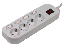 4 Socket Multi-Plug Adapter with Earthing Contact and indiviDual Switches - 1002640