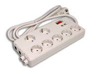 7 Socket Protected Multi-Plug Adapter with Earthing Contact - 36.254