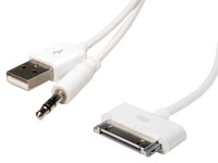 Câble USB Mâle+Jack 3,5 Stéréo Mâle vers Dock Mâle - 1,0 m - 0898