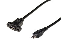 Cable USB 2.0 - micro-USB-B Macho a micro-USB-B Hembra - 0,25 m - Sujección a Chasis