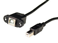 Cabo USB 2.0 - USB-B Macho para USB-B Fêmea - 0,25 m - Montagem em Chassi