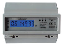 Medidor Energia Trilho DIN - Medidor kWh Trifásico - 7 Módulos - EMDIN03