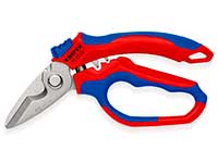 Knipex 95 05 20 SB - Angular Electrician Scissors with Crimper for Hollow Ferrules