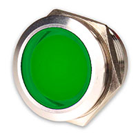 Luz Piloto LED Aço Inoxidável 22 mm - 12 V - Verde - IIH150VE