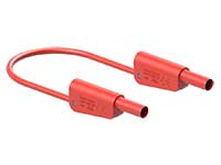 Stäubli SLK-4N-S10 - Cable Banana Seguridad Apilable - Banana Seguridad Apilable Ø 4 mm - 1.0 mm² - 0,5 m - Rojo - 66.2012-05022