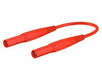 Stäubli XMF-414 - Cable Banana Seguridad - Banana Seguridad Ø 4 mm - 1.0 mm² - 1 m - Rojo - 66.9013-10022