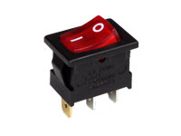 Interruptor Basculante 2P 1C -Botão Iluminado Vermelho