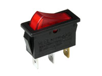 Interruptor Basculante 2P 1C - Botão Vermelho