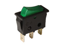 Interruptor Basculante 2P 1C - Tecla Verde