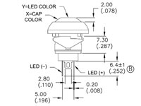 Serie 33 - Miniature Panel-Mount Push Button Switch - 1NO - Blue - R1396B