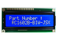 LCD Alfanumérico 16 x 2 Blanco sobre Azul - RC1602B-B/W-JSX