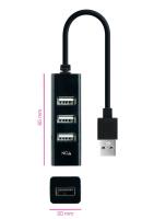 Nanocable - Hub USB 4 Puertos 2.0 negro 15 cm - 10.16.4404