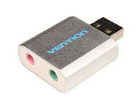 VENTION VAB-S13 - Placa de som externa - USB 2.0 - Dois canais e microfone 