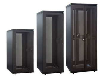 Floor Mount Rack Enclosure Cabinets - Mesh Doors